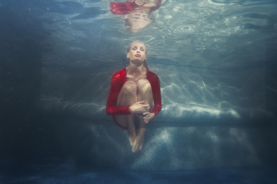 Picture of woman underwater